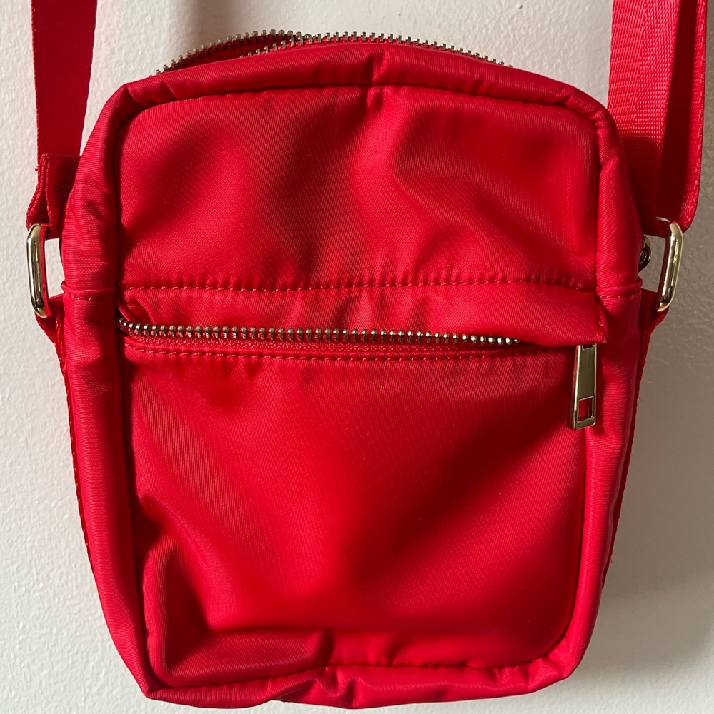 Red Nylon Crossbody Bag